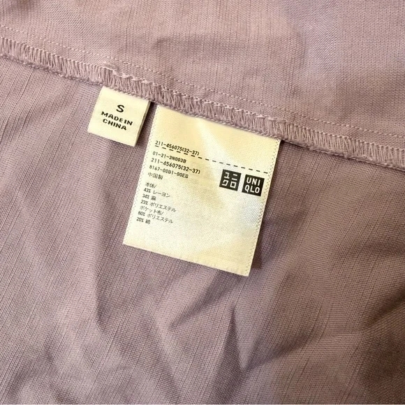 Uniqlo Lilac Linen Double Breasted Jacket and Wide Leg Pants Set XS - Picture 3 of 4